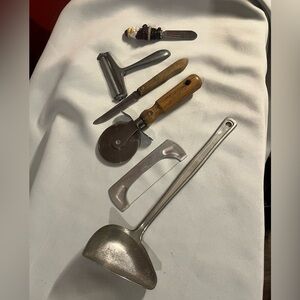 Vintage Bundle of 6 Kitchen Utensils Stainless Steel